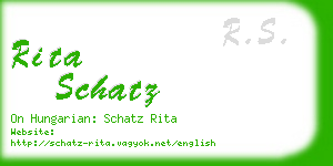 rita schatz business card